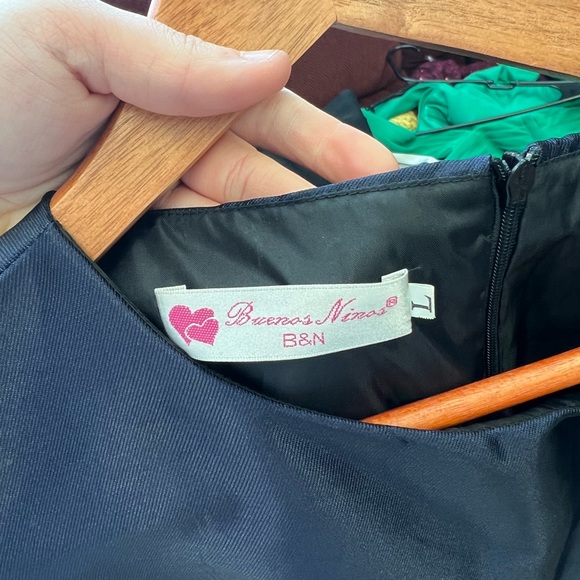 B&A navy dress with red flower, size L - Picture 2 of 4